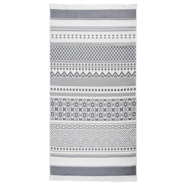 vidaXL Rug Grey and White 80x150 cm Cotton