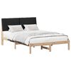 vidaXL Bed frame Brown and black 140 x 190 cm Solid pine wood