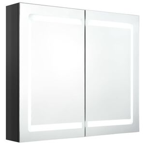 vidaXL Bathroom Cabinet | Shining Black | MDF with melamine finish, glass