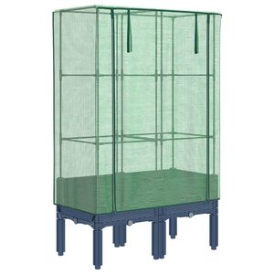 vidaXL Raised Bed with Greenhouse Cover Rattan Look 80x40x140 cm