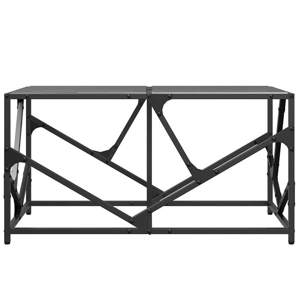 vidaXL Coffee Table with Black Glass Top 78.5x40x41 cm Steel