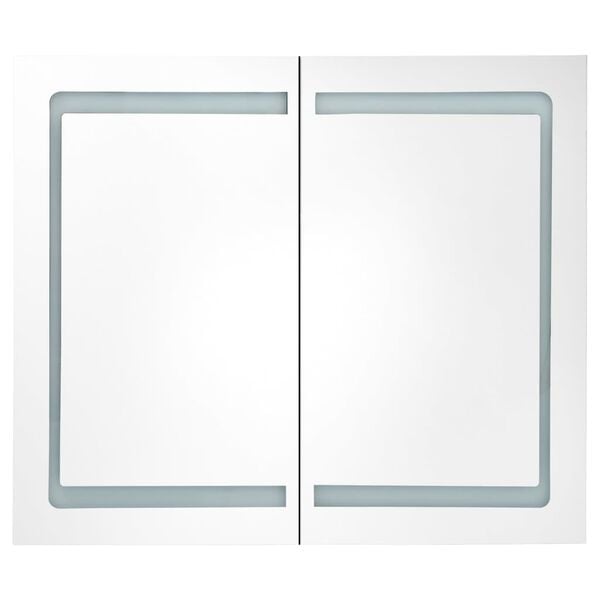 vidaXL LED Bathroom Mirror Cabinet Concrete Grey 80x12x68 cm