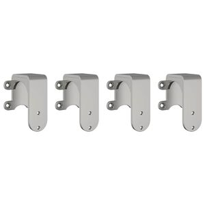 vidaXL Barn Door Bypass Brackets 4 pcs for Round Rails Stainless Steel