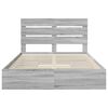 vidaXL Storage Bed Grey Sonoma 150 x 200 cm Engineered Wood