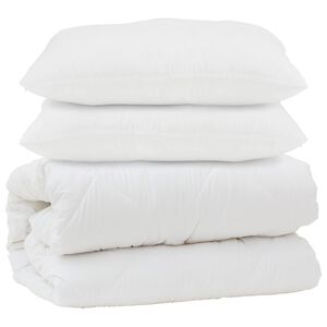 vidaXL Duvet with Pillow 3 pcs White Microfibre