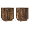 vidaXL Bedside Cabinets with LED Lights 2 pcs Smoked Oak 38x34x50 cm