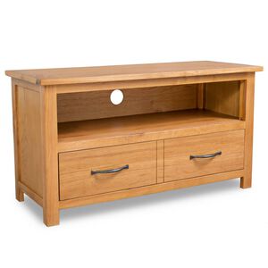 vidaXL TV Cabinet | Brown | Solid oak wood, oak veneered MDF | TV Cabinet