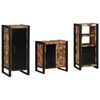 vidaXL Bathroom Furniture Set with Door 3 pcs Brown Solid Reclaim Wood