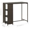 vidaXL Bar Table with Storage Rack Brown 120x60x110 cm Poly Rattan