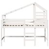 vidaXL Loft Bed with Ladder and Roof without Mattress White 80x200 cm
