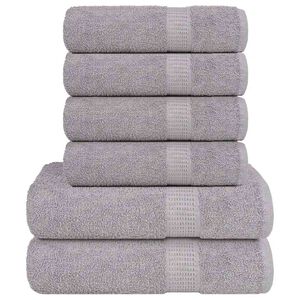 vidaXL 6 Piece Towel Set "FROGN" Grey 360 gsm