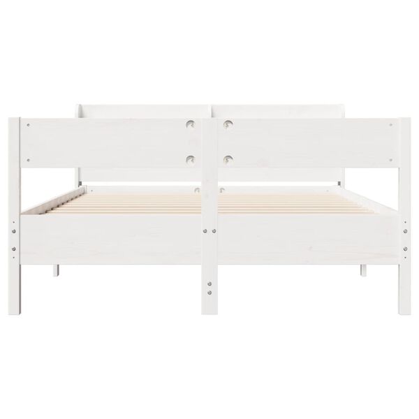 vidaXL Bed Frame without Mattress White 160x200 cm Solid Wood Pine