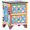 vidaXL Hand Painted Bedside Cabinet 40x30x50 cm Solid Mango Wood