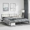 vidaXL Metal Bed Frame without Mattress with Headboard Black 183x213cm
