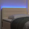 vidaXL LED Headboard with LED Strip Lights Manual Cream 80 cm Fabric