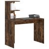 vidaXL Desk with Shelf Smoked Oak 102 x 50 x 124 cm Engineered Wood