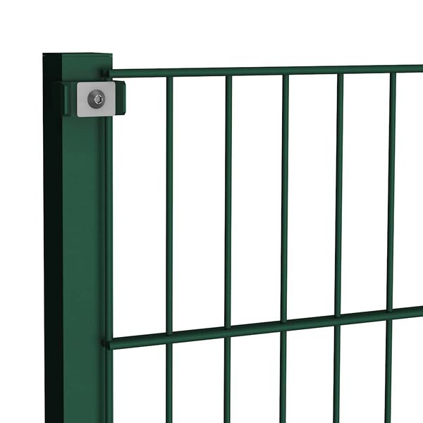 vidaXL Fence Panel with Posts Iron 176.5x120 cm Green