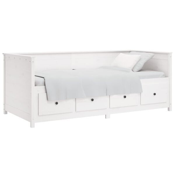 vidaXL Day Bed without Mattress White 90x200 cm Solid Wood Pine