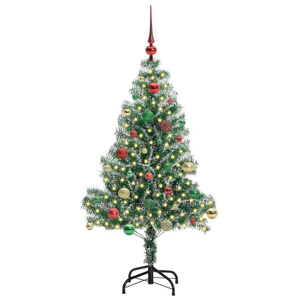 vidaXL Artificial Christmas Tree Snow Flocked with LED Light 150 cm