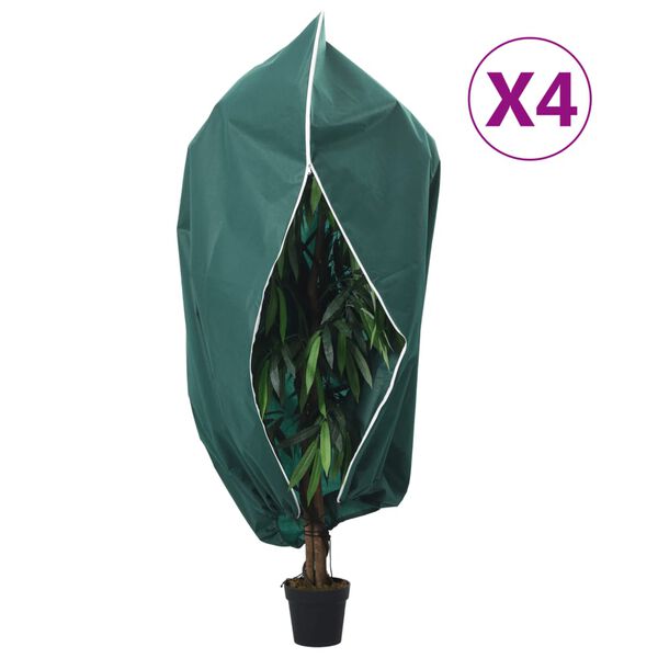 vidaXL Plant Fleece Covers with Zip 4 pcs 70 g/m&sup2; 1.2x1.8 m