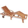 vidaXL Sun Lounger Solid Teak Wood