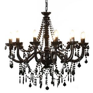 vidaXL Chandelier | Black | Metal frame, acrylic beads | Extravagant