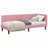 vidaXL Corner Bed Frame with Headboard Pink 80 cm x 200 cm Velvet