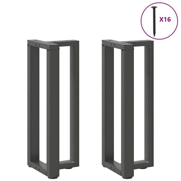 vidaXL Console Table Legs T-Shaped&nbsp;2 pcs Anthracite 38x25x(72-73) cm Steel