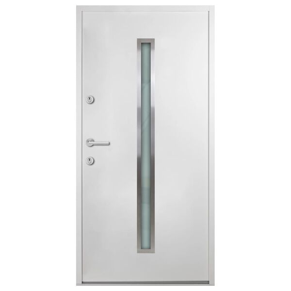 vidaXL Aluminium Front Door White 90x200 cm