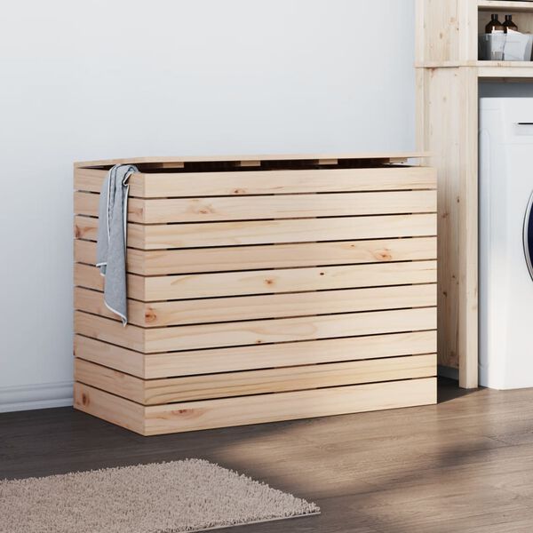 vidaXL Laundry Basket 88.5x44x66 cm Solid Wood Pine