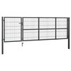 vidaXL Garden Gate with Posts Steel 350x100 cm Anthracite