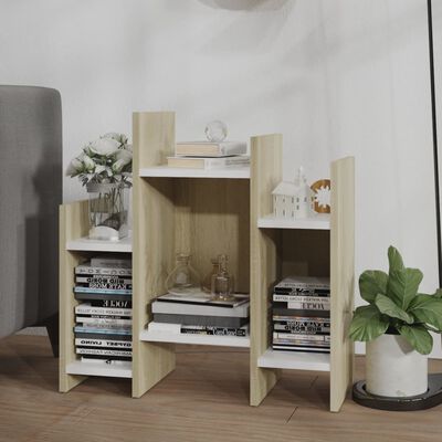 vidaXL Side Cabinet Sonoma Oak and White 60x26x60 cm Engineered Wood