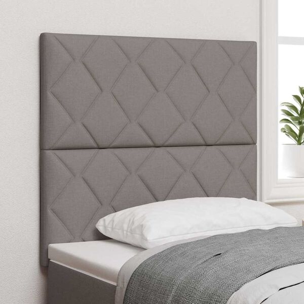 vidaXL Headboard with LED Strip Lights Adjustable Taupe 100 cm Fabric