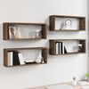 vidaXL Wall Cube Shelves 4 pcs Brown Oak 60x15x23 cm Engineered Wood
