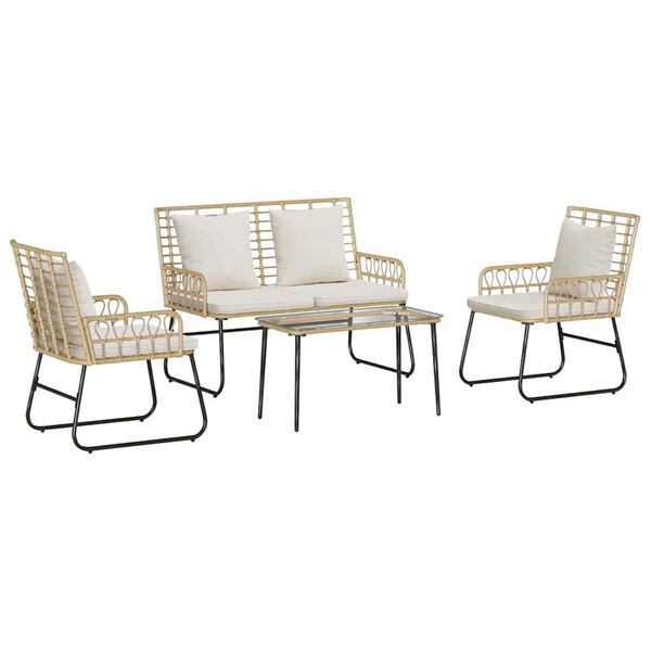 vidaXL Garden Furniture Set 4 pcs Black and Anthracite Poly Rattan