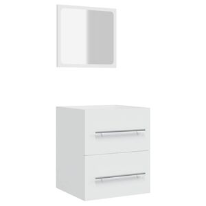 vidaXL Bathroom Cabinet with Mirror White 41x38.5x48 cm Engineered Wood
