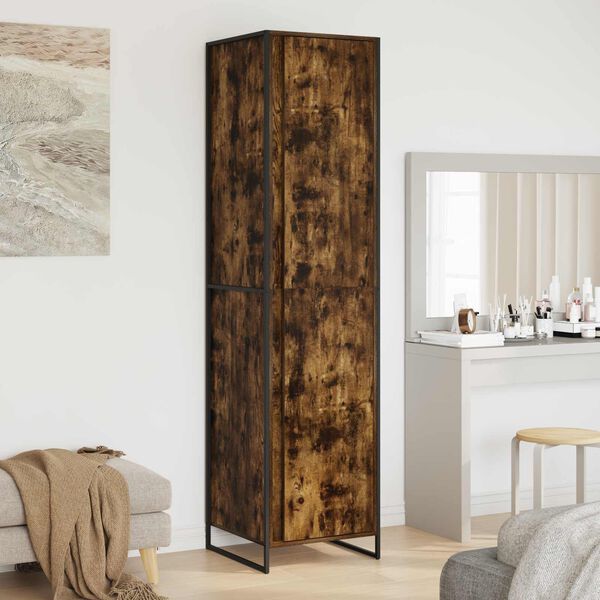 vidaXL Warderobe 2 pcs Smoke Oak 50 x 50 x 200 cm Engineered Wood