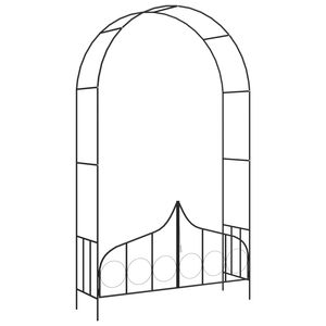 vidaXL Garden Arch | Black | Powder-coated iron | Large | Sturdy | Garden Arch