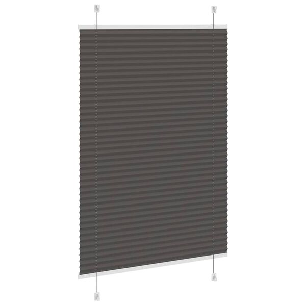 vidaXL Pleated Blind Black 95x150 cm Fabric Width 94.4 cm Polyester