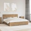 vidaXL Bed Frame with Drawer Artisan Oak 180 x 200 cm Engineered Wood