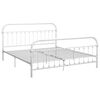 vidaXL Bed Frame without Mattress with Headboard White 180x200 cm Super King Metal