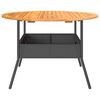 vidaXL Garden Table with Acacia Wood Top Black &Oslash;110x71 cm Poly Rattan