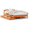 vidaXL Bed Frame without Mattress Wax Brown 140x190 cm Solid Wood Pine