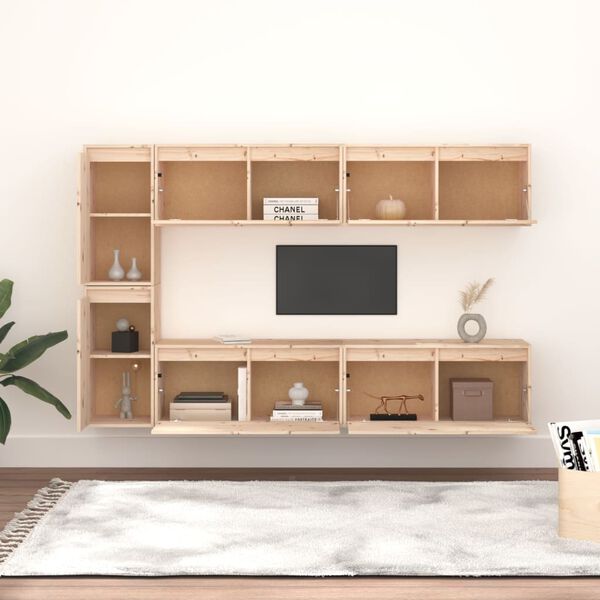 vidaXL TV Cabinets 6 pcs Solid Wood Pine