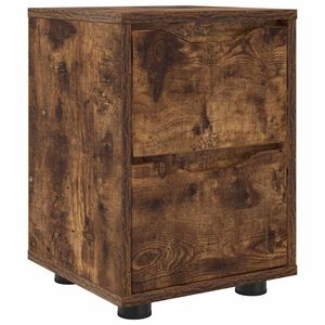 vidaXL Bedside Table Smoked Oak 30.5 x 30 x 43 cm Engineered Wood