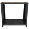 vidaXL Tea Table with Wooden Top Black Poly Rattan&Solid Wood Acacia