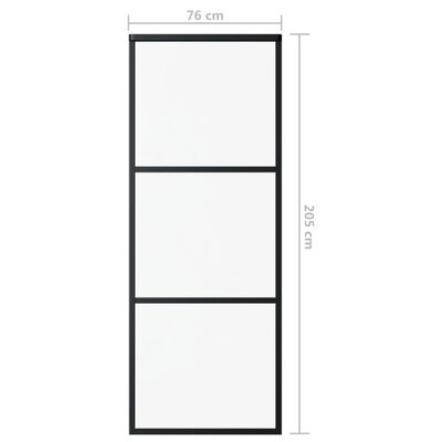 vidaXL Sliding Door ESG Glass and Aluminium 76x205 cm Black