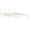 vidaXL Bed Frame without Mattress White King Size Solid Wood