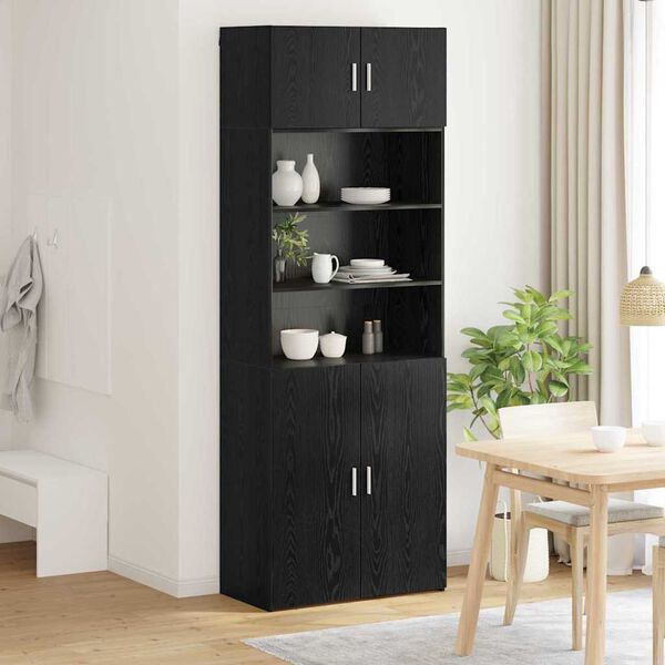 vidaXL Storage Cabinet Black Oak 80 x 42.5 x 225 cm Engineered Wood