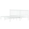 vidaXL Metal Bed Frame without Mattress with Headboard White 183x213cm
